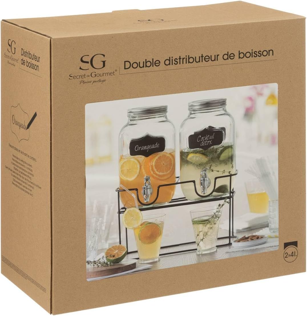 Secret de Gourmet - Doppelter getränkespender - 4 L + Basis B + W