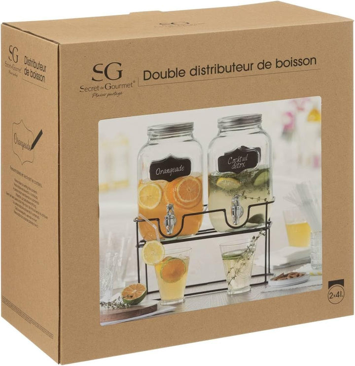 Secret de Gourmet - Doppelter getränkespender - 4 L + Basis B + W