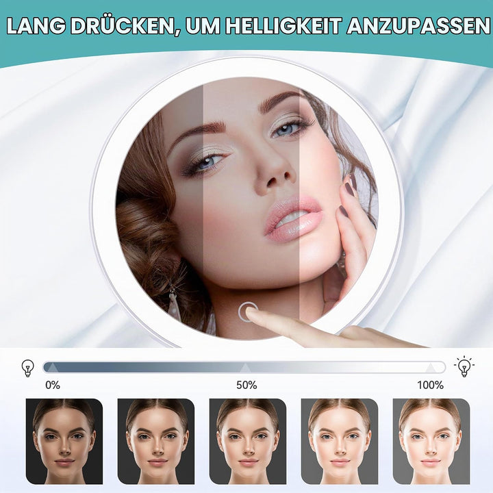 B Beauty Planet Kosmetikspiegel mit Beleuchtung 20fach,doppelseitiger 1x/20x kompaktspiegel,mit vers