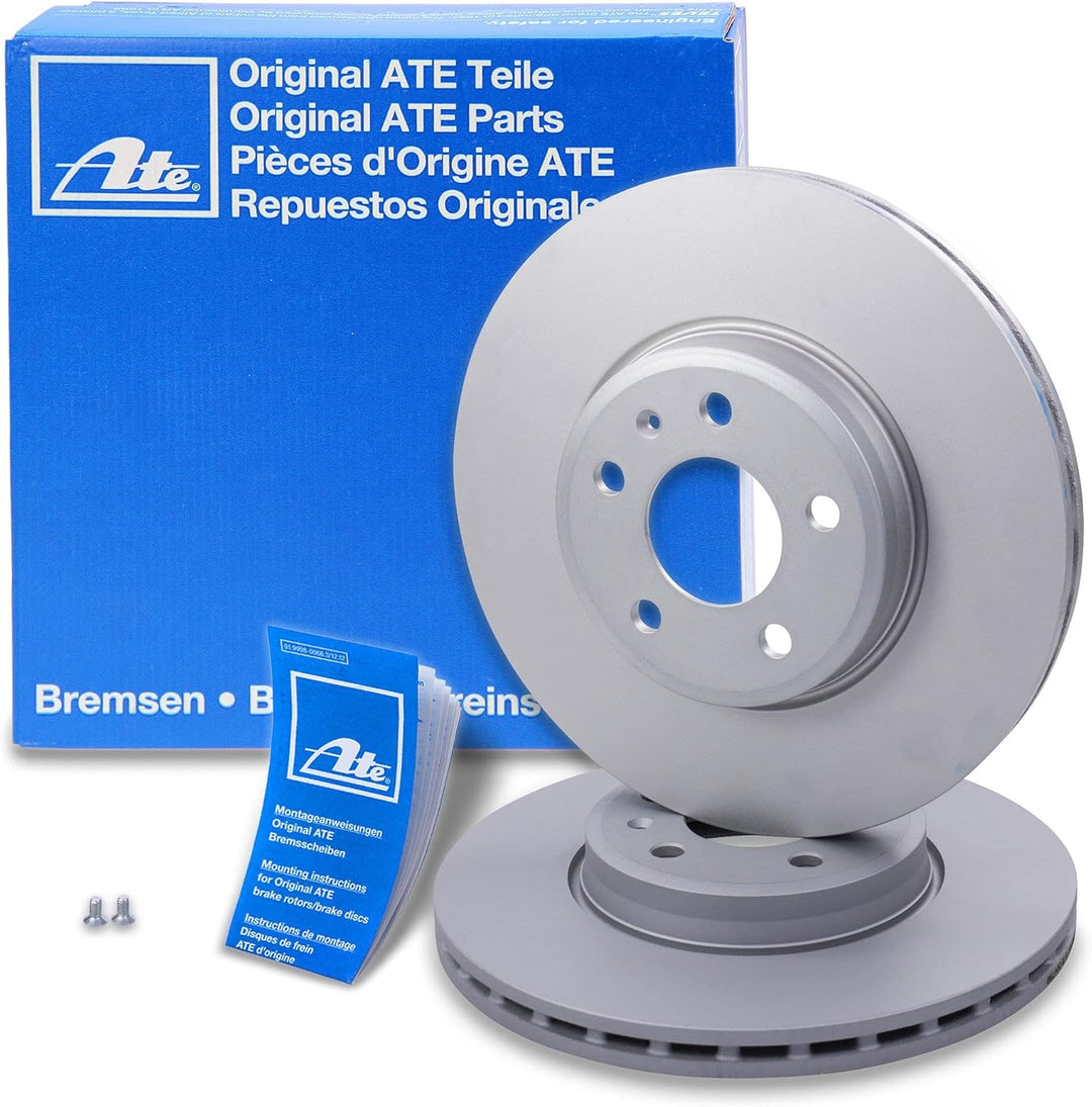ATE Bremsenset Vorderachse inkl. Bremsscheiben vorne Ø 314 mm belüftet und Bremsbeläge vorne + Versc