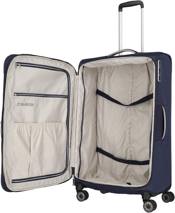 Travelite Kofferset 4 teilig Weichschale 4 Rollen, Grössen S-M-L + Bordtasche, nachhaltig, MIIGO, Re