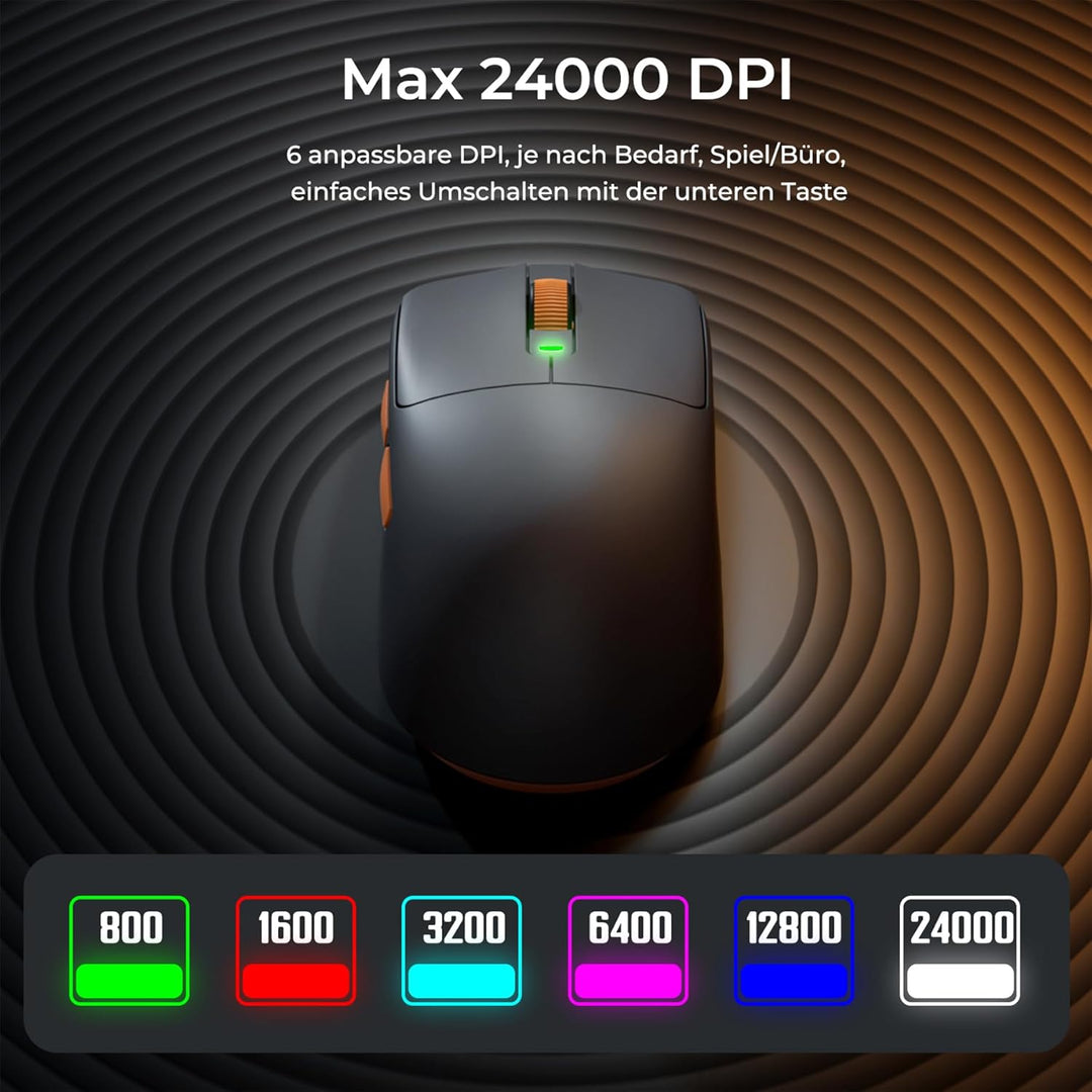 RK ROYAL KLUDGE M30 Gaming Mouse Wireless, 12000 DPI PixArt PAW3311 Sensor, 41g Ultralight, 1000Hz P