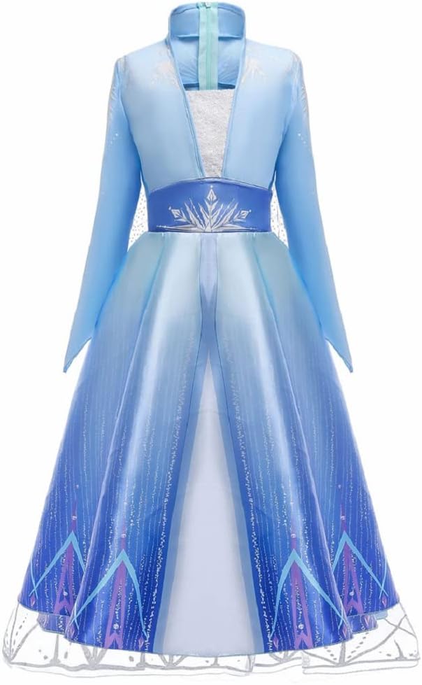 Timesun ELSA Mädchen Prinzessin Elsa Kleid Kostüm Karneval Cosplay Eisprinzessin Set aus Diadem, Han