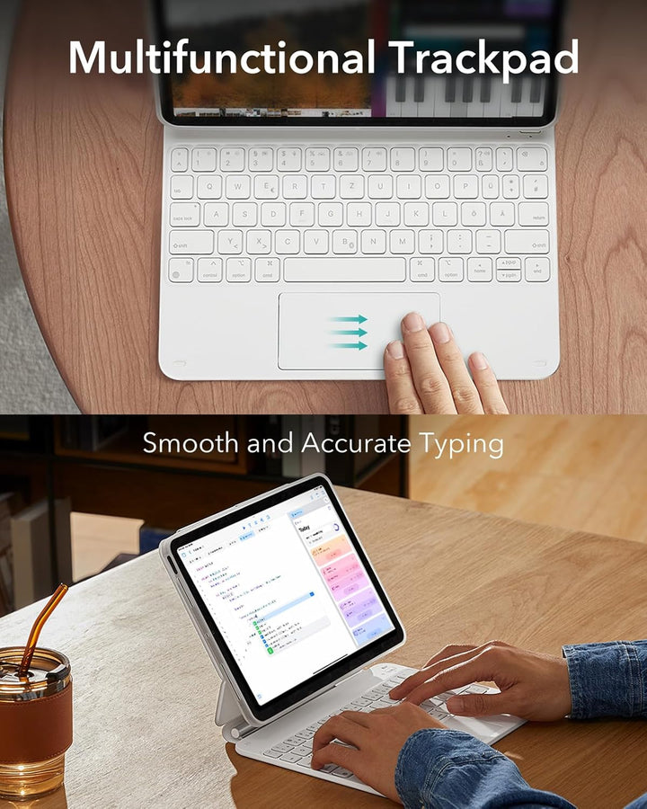 ESR iPad Pro 11 Zoll (M5/M4, 2025/2024) Hülle mit Tastatur, Tastaturhülle mit einzustellendem Magnet
