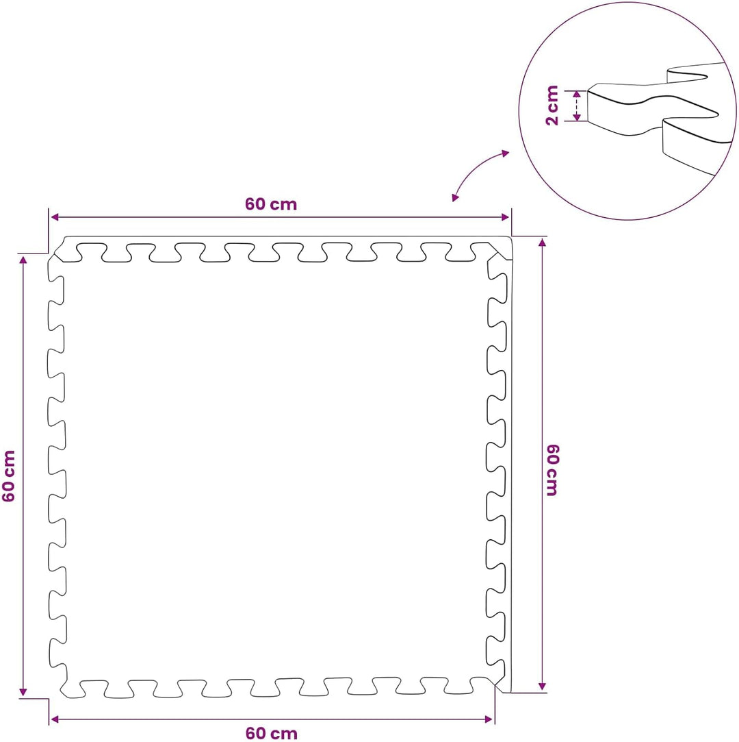 12er Set blaue EVA-Schaum Fussmatten mit 4,32 m² Schutzfläche für Indoor und Outdoor, schall- und vi