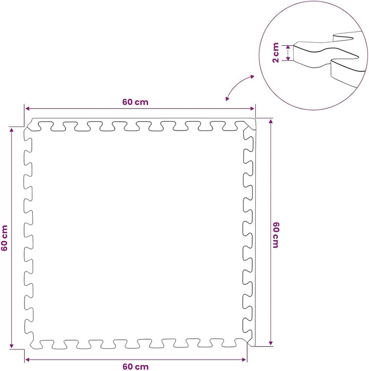 12er Set blaue EVA-Schaum Fussmatten mit 4,32 m² Schutzfläche für Indoor und Outdoor, schall- und vi