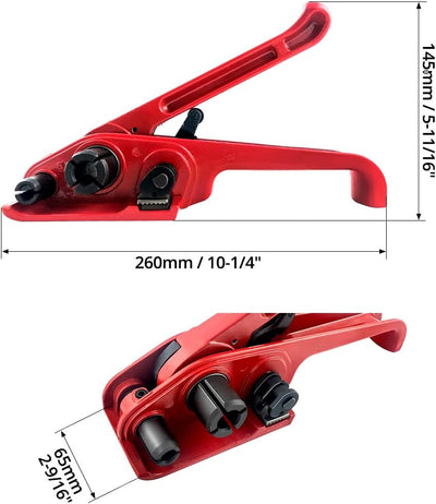QWORK® Manuelles Umreifungsgerät, für 13mm-19mm PP/PET Kunststoffspanner Umreifungsband Kit 1 Stücke