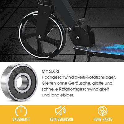 200mm Scooter Rollen - 2 Stück 200mm City Scooter Ersatzräder räder mit ABEC9 Kugellager - Cityrolle