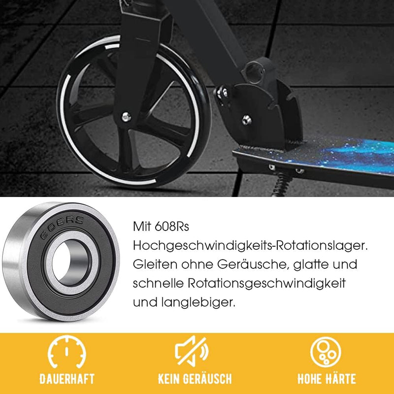 200mm Scooter Rollen - 2 Stück 200mm City Scooter Ersatzräder räder mit ABEC9 Kugellager - Cityrolle