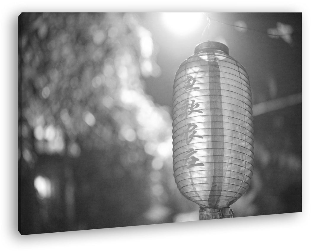 deyoli asiatische Laterne Effekt: Schwarz/Weiss Format: 80x60 als Leinwandbild, Motiv fertig gerahmt
