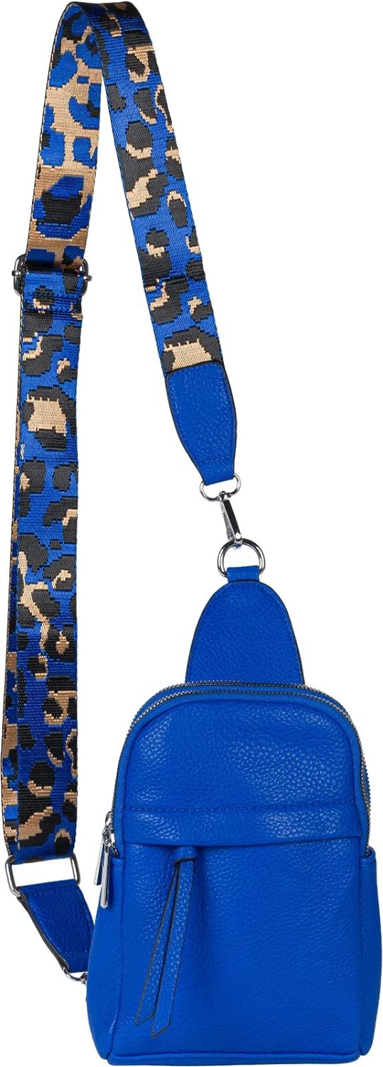 styleBREAKER Damen One Shoulder Rucksack, gemusterter Schultergurt, Einfarbige Crossbody Bag, Cityru