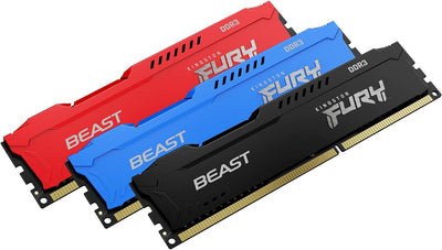 Kingston FURY Beast Schwarz 8GB 1600MHz DDR3 CL10 Desktop Speicher Einzelnes Modul KF316C10BB/8, Sch