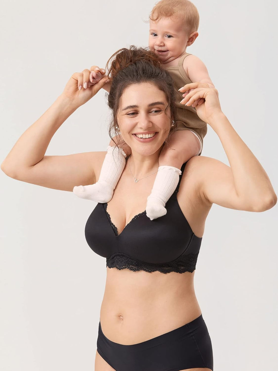 MOMANDA Damen Still BH ohne Bügel Schwangerschafts Spitzen BHS Mutterschaft Bralette für das Stillen