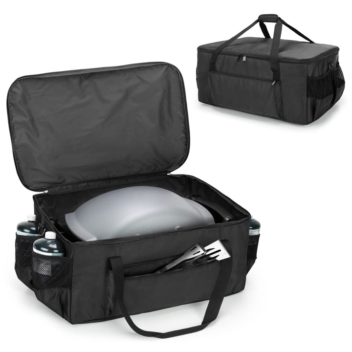 SAMDEW Draussen Grill Abdeckung Kompatibel mit Weber Q1000 Q1200 Gas Grill, Tragbare Tisch Grill Abd