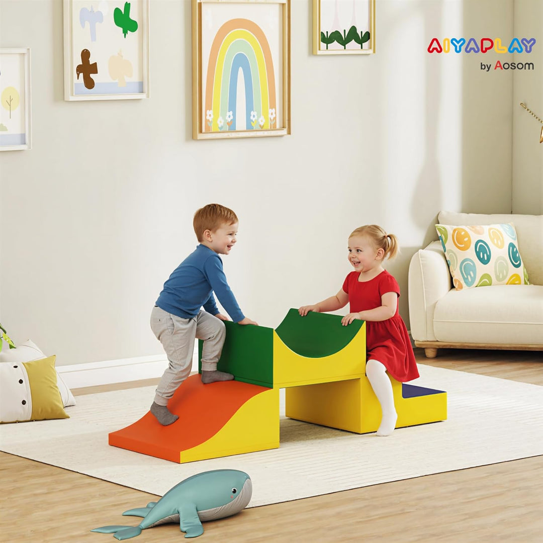 AIYAPLAY Schaumstoff Bausteine Kinder 3 Stück Klettern Softbausteine Bausteinset Grossbausteine Baby