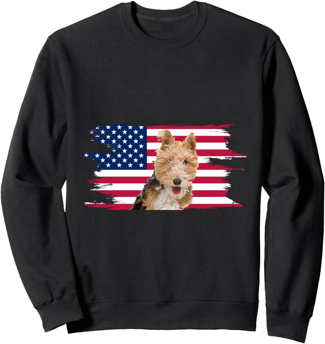 American Flag Dog Fox Terrier Sweatshirt