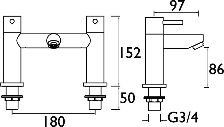 Bristan Blitz Btz BF C Blitz Wanneneinlauf, chrom Bath Filler, Bath Filler