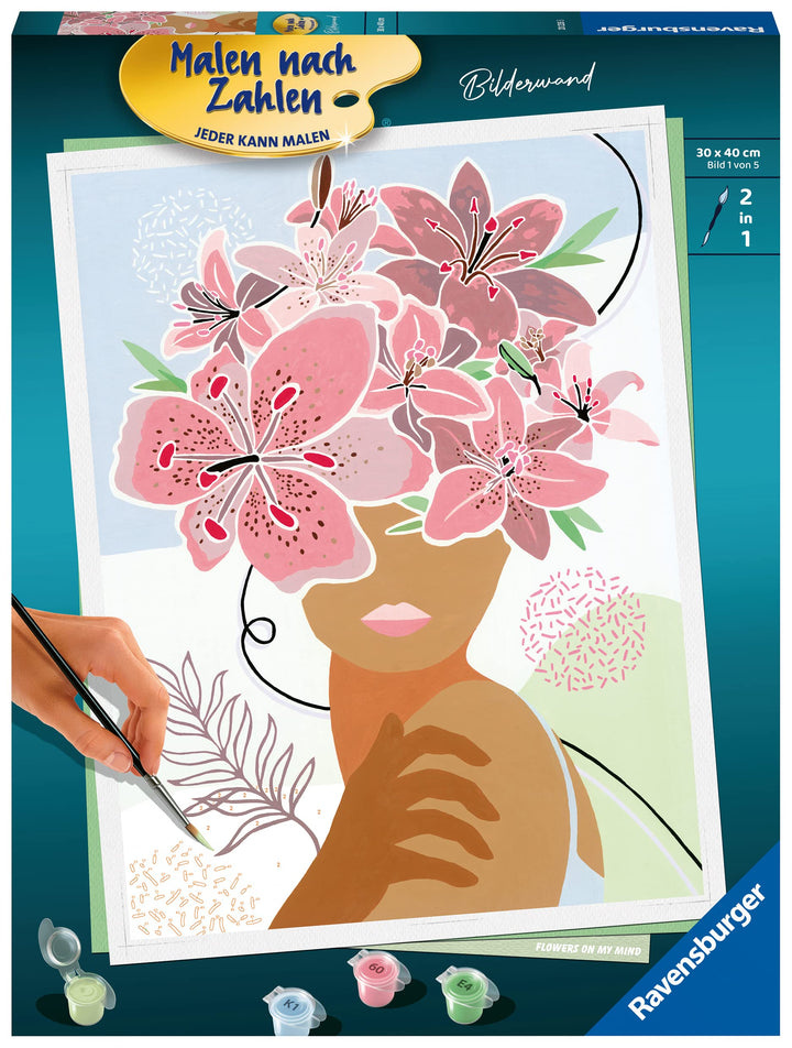 Ravensburger Malen nach Zahlen 20235 – Flowers on My Mind – ab 12 Jahren Alte Version, Alte Version