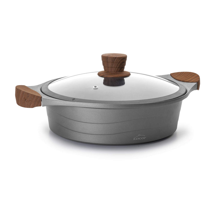 Lacor Bratentopf M/Glasdeckel, Aluminum, Grau, 34 x 31 x 10 cm