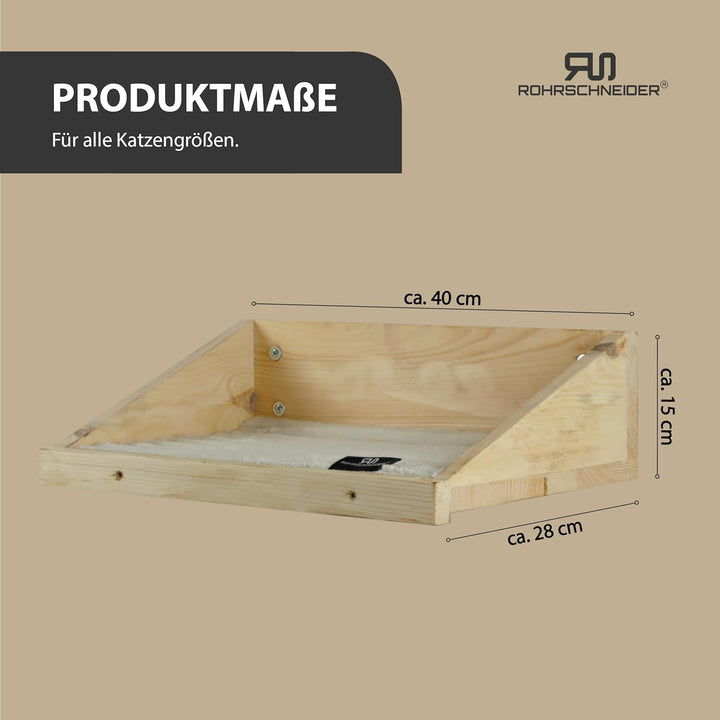 Rohrschneider Katzenbett Wand | Made in EU | Kletterwand Katzen | aus Kiefernholz | belastbar bis 30