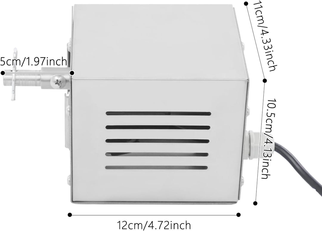 Grillmotor für Grillspiess, 25 W Edelstahl, bis 100kg | Hohem Drehmoment, Effiziente Wärmeableitung,