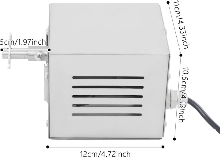 Grillmotor für Grillspiess, 25 W Edelstahl, bis 100kg | Hohem Drehmoment, Effiziente Wärmeableitung,