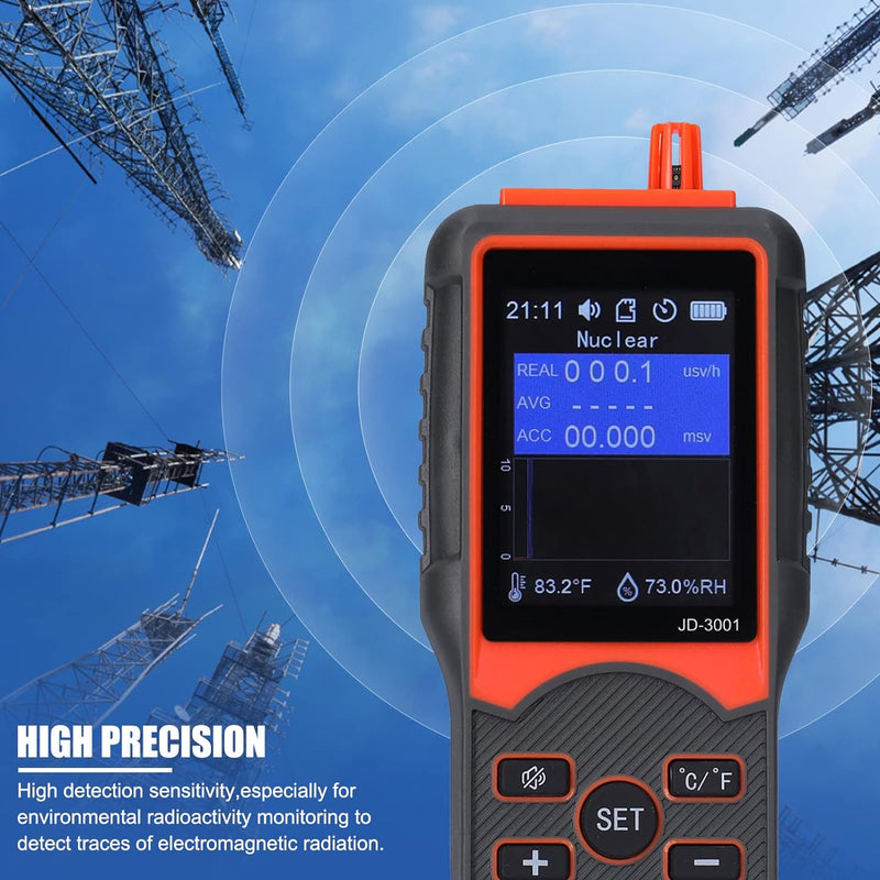 JD‑3001 Nuklearer Strahlungsdetektor Geigerzähler Kontaminationsmonitor Tragbares Outdoor-Dosimeter