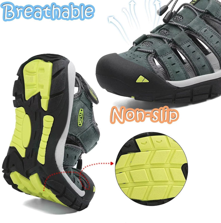 Herren Leder Sandalen Sport Outdoor Trekkingsandalen Atmungsaktive Leichte Wandersandalen Männer Som