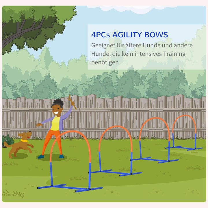 PawHut Hunde-Agility-Trainingsgeräte, Hund Agility Set, 4-teilges Agilityset für ältere Hunde, Hunde