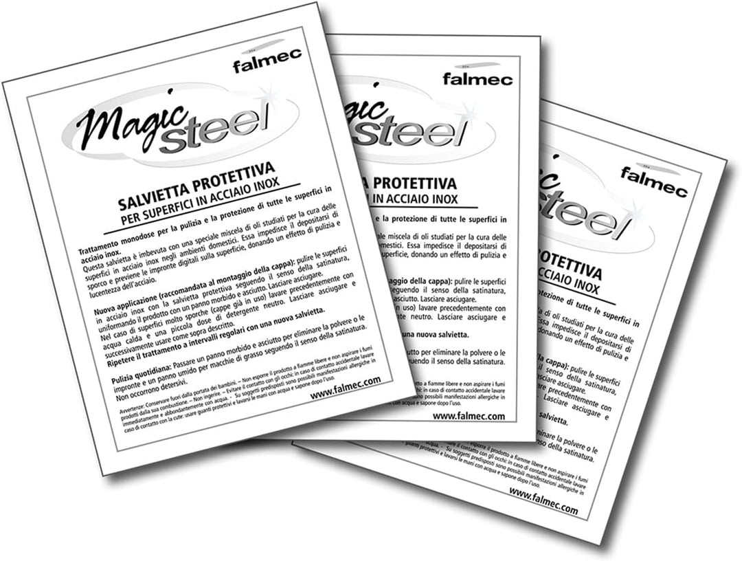 FALMEC Reinigungstücher Magic-Steel | Edelstahl-Reinigung und Pflege | KACL.815 | 10 Stück