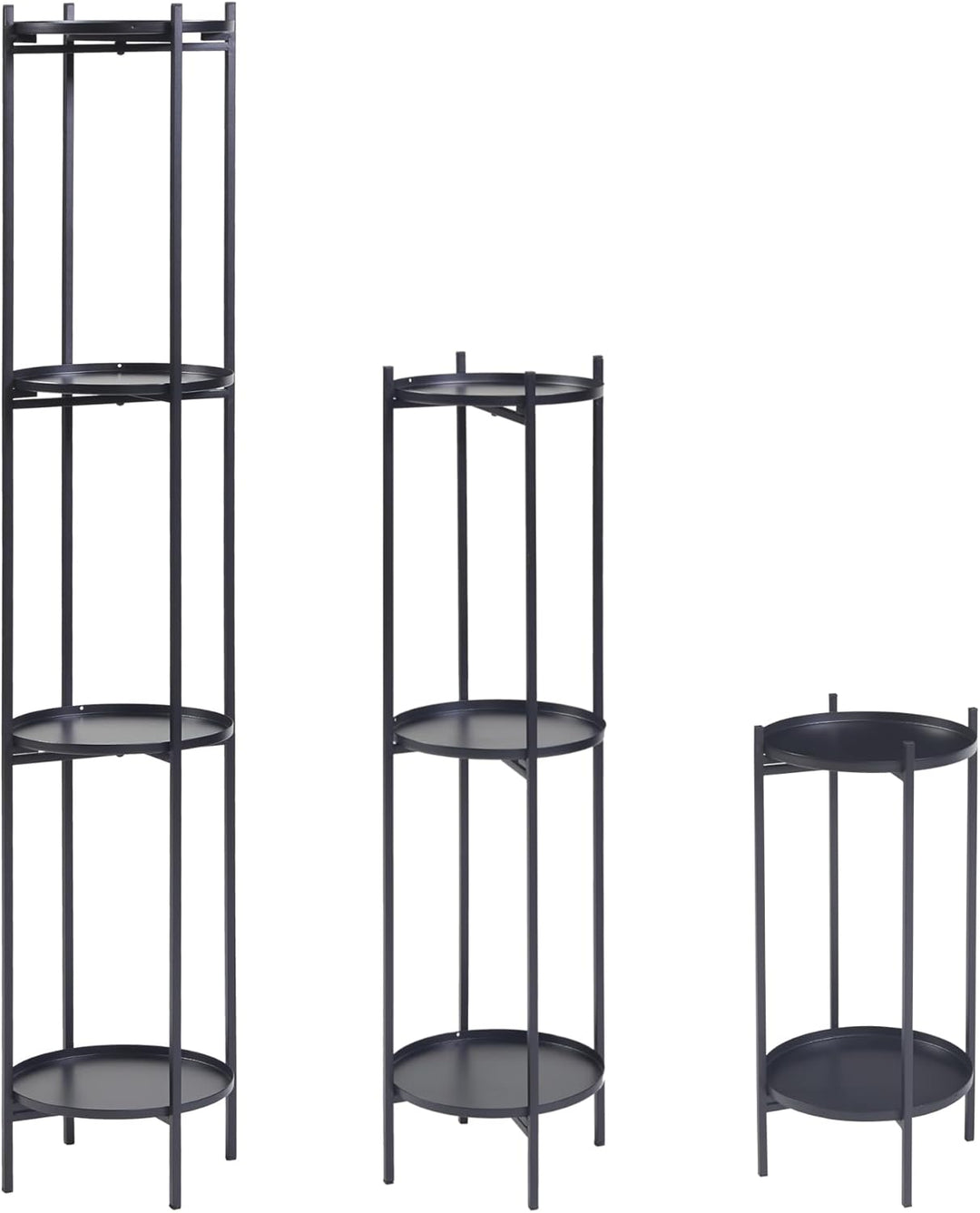 [en.casa] Pflanzenständer Tuusula 3er Set Blumentopfständer Blumensäule Blumentofphalter Pflanzenreg