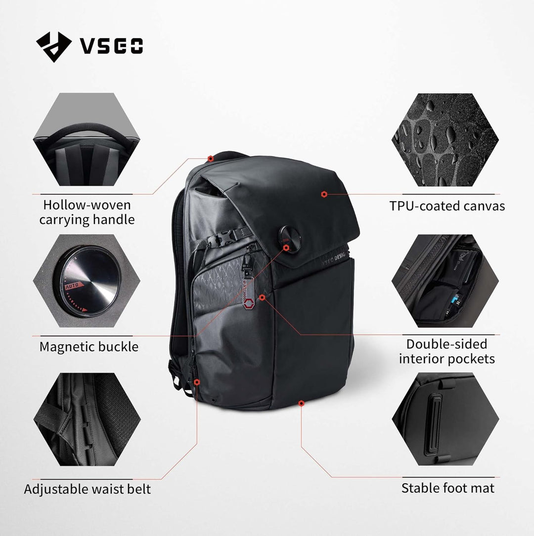 VSGO 25L Professioneller Kamerarucksack – Extragrosses Fassungsvermögen, Reisepack & Pendlerrucksack