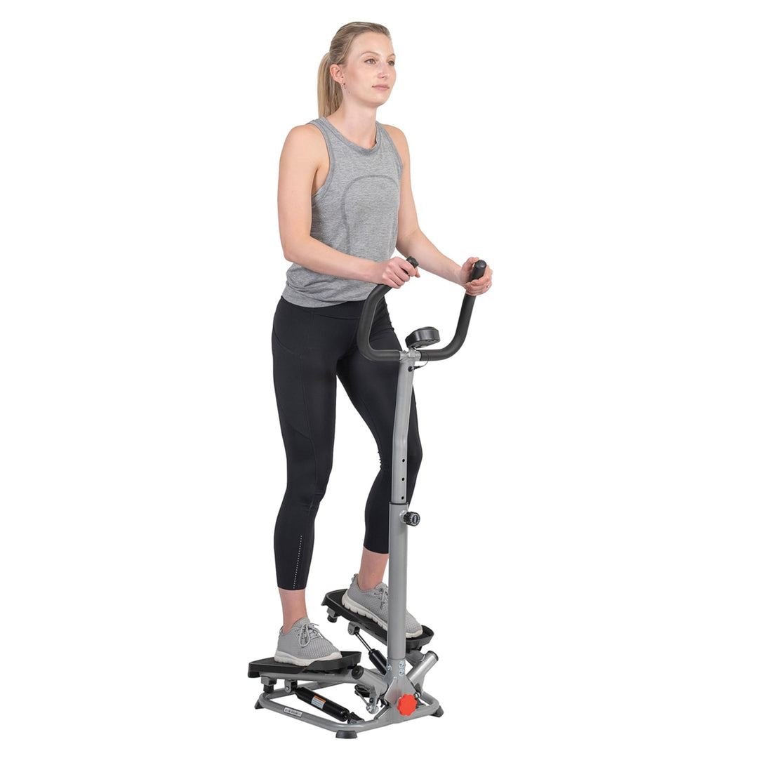 Sunny Health &amp; Fitness Twist Stepper für zuhause, Low-Impact Übung Stepper für Ganzkörpertraining, O