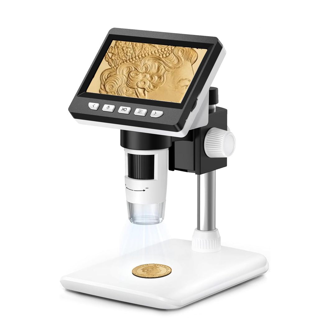 Misilmp USB Mikroskope, 4,3 Zoll Digitale LCD Handmikroskope 1000X 1080P Mikroskop für Kinder/Erwach
