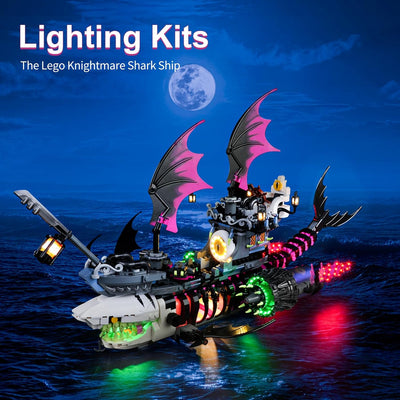 cooldac Led Licht Kit für Lego 71469 DREAMZzz Albtraum-Haischiff, Fernbedienung Kreative Dekorlichte