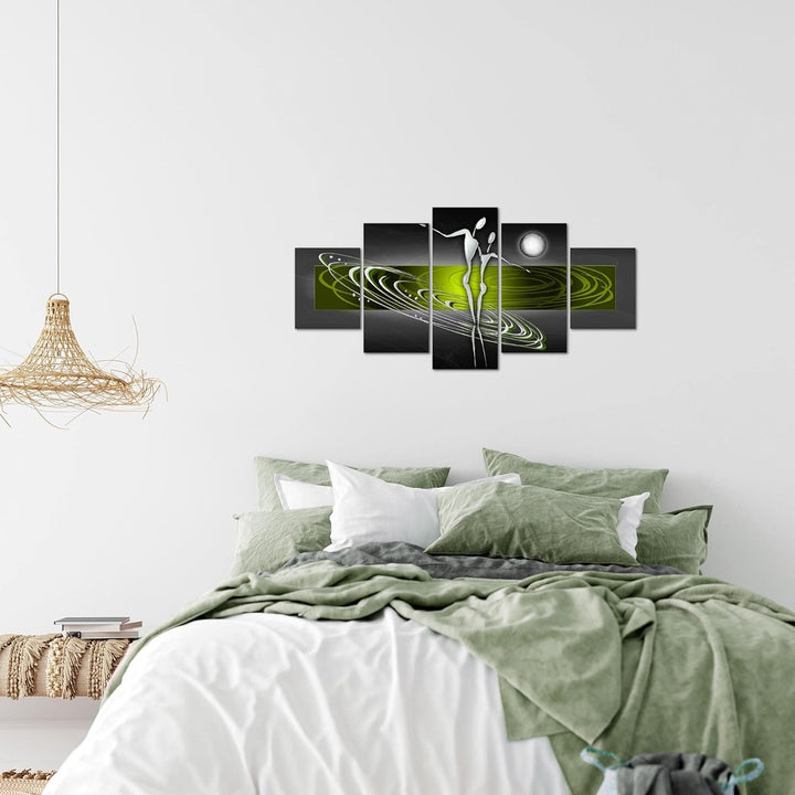 Runa Art Wandbilder Abstrakt Figuren 5 Teilig Bild auf Vlies Leinwand Deko Wohnzimmer Schlafzimmer L