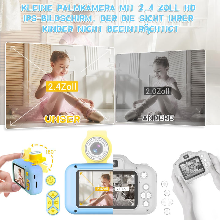 KinderKamera,ARNSSIEN Kinder Kamera,Selfie ,Geschenk für3 4 5 6 7 8 9 10Jahre Mädchen und Junge,2.4i