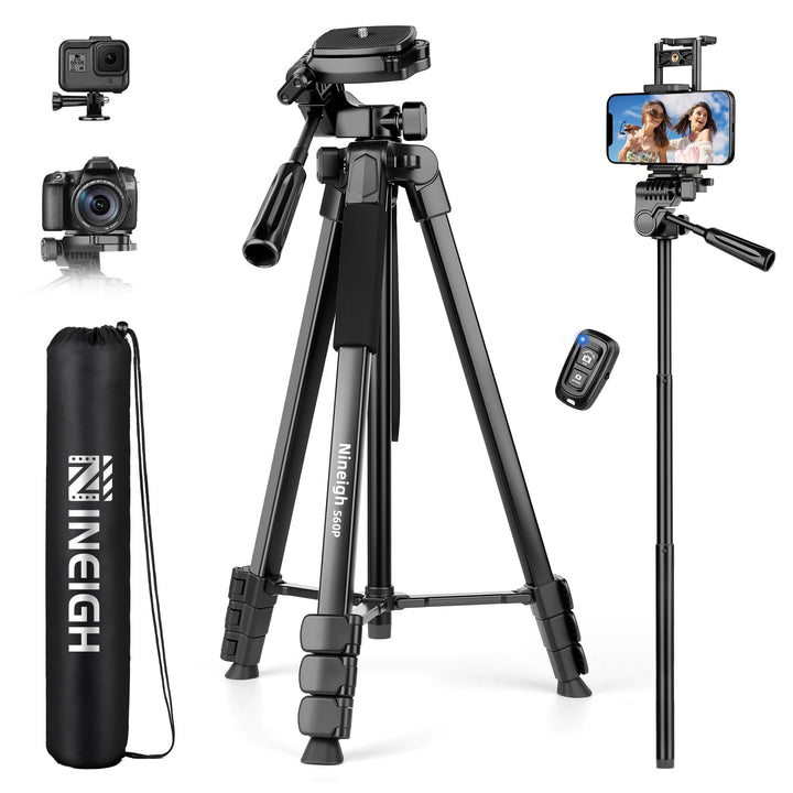 Nineigh Kamera Stativ,Tragbares Handy Stativ für Smartphone iPad mit 45-211cm Höhe, Leichtes Camera