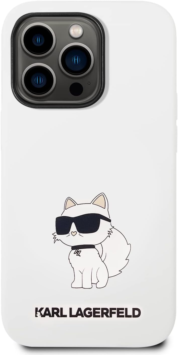 KARL LAGERFELD KLHCP14LSNCHBCH Hülle für iPhone 14 Pro 6,1" hardcase Weiss Silico