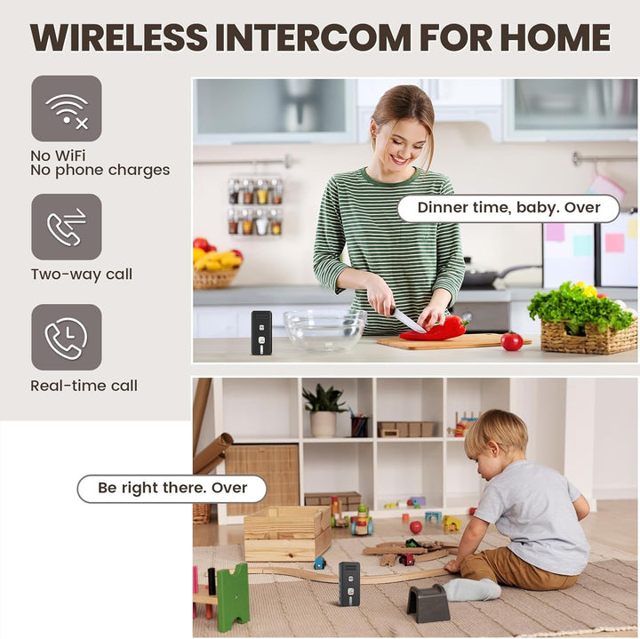 Gegensprechanlage 3er-Pack, 500M 2 Wege Gegensprechanlage Funk | Intercom System, Kabelloses Gegensp
