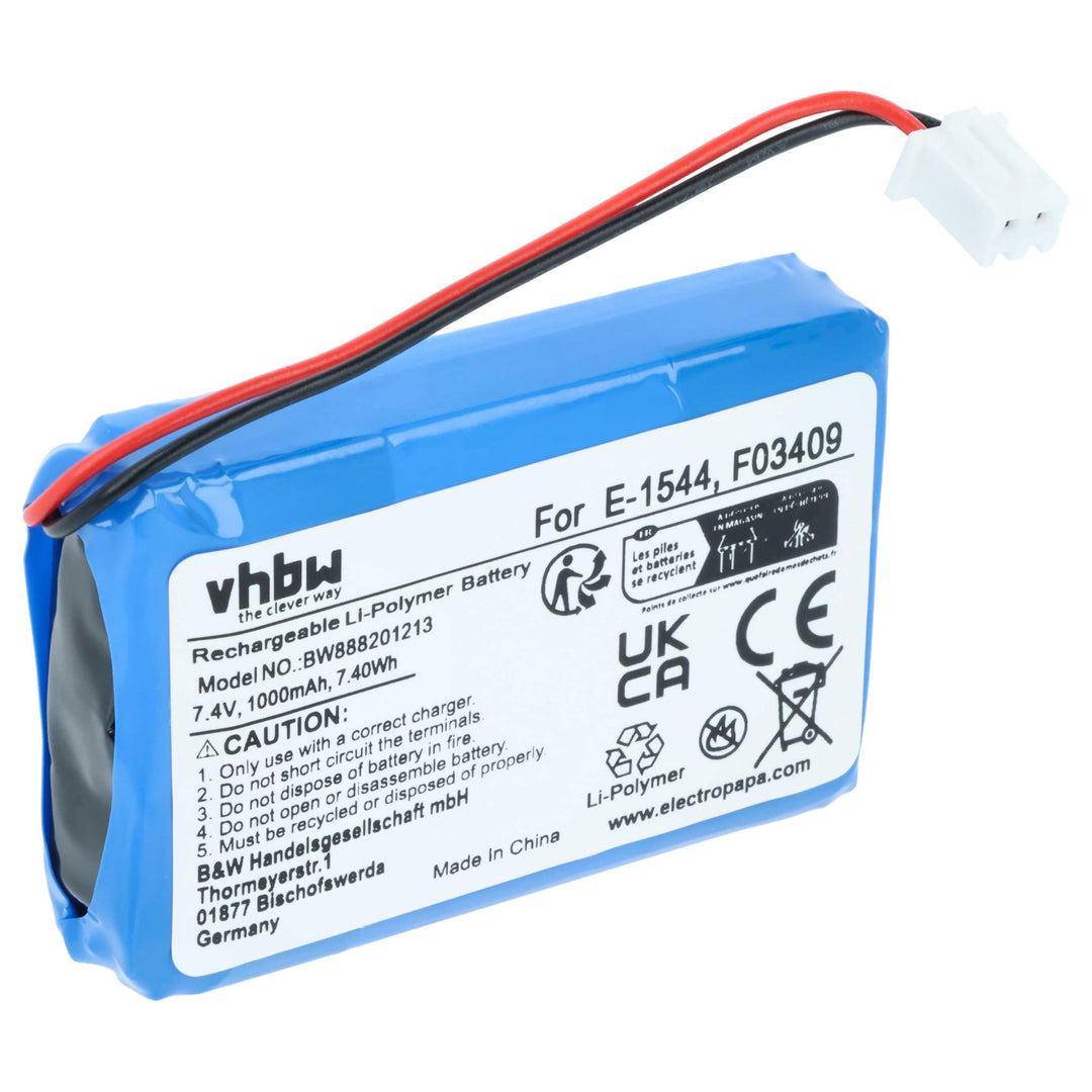 vhbw Akku Ersatz für Satlink F03409, E-1544 für Messgerät (1000 mAh, 7,4 V, Li-Polymer)