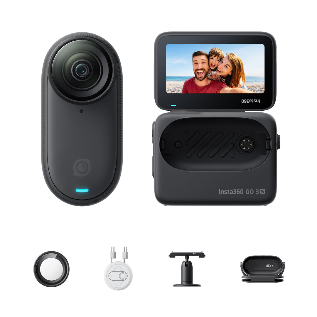 Insta360 GO 3S 64 GB Nachtschwarz - Tragbare 4K Mini-Kamera, Freihand-POVs, Überall anbringbar, Stab