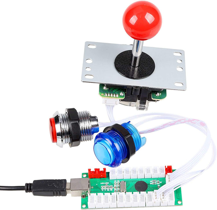 EG STARTS 1 Spieler USB LED Encoder zu PC-Spiele 8-Wege-Stick-Controller + 10x LED beleuchtet Tasten