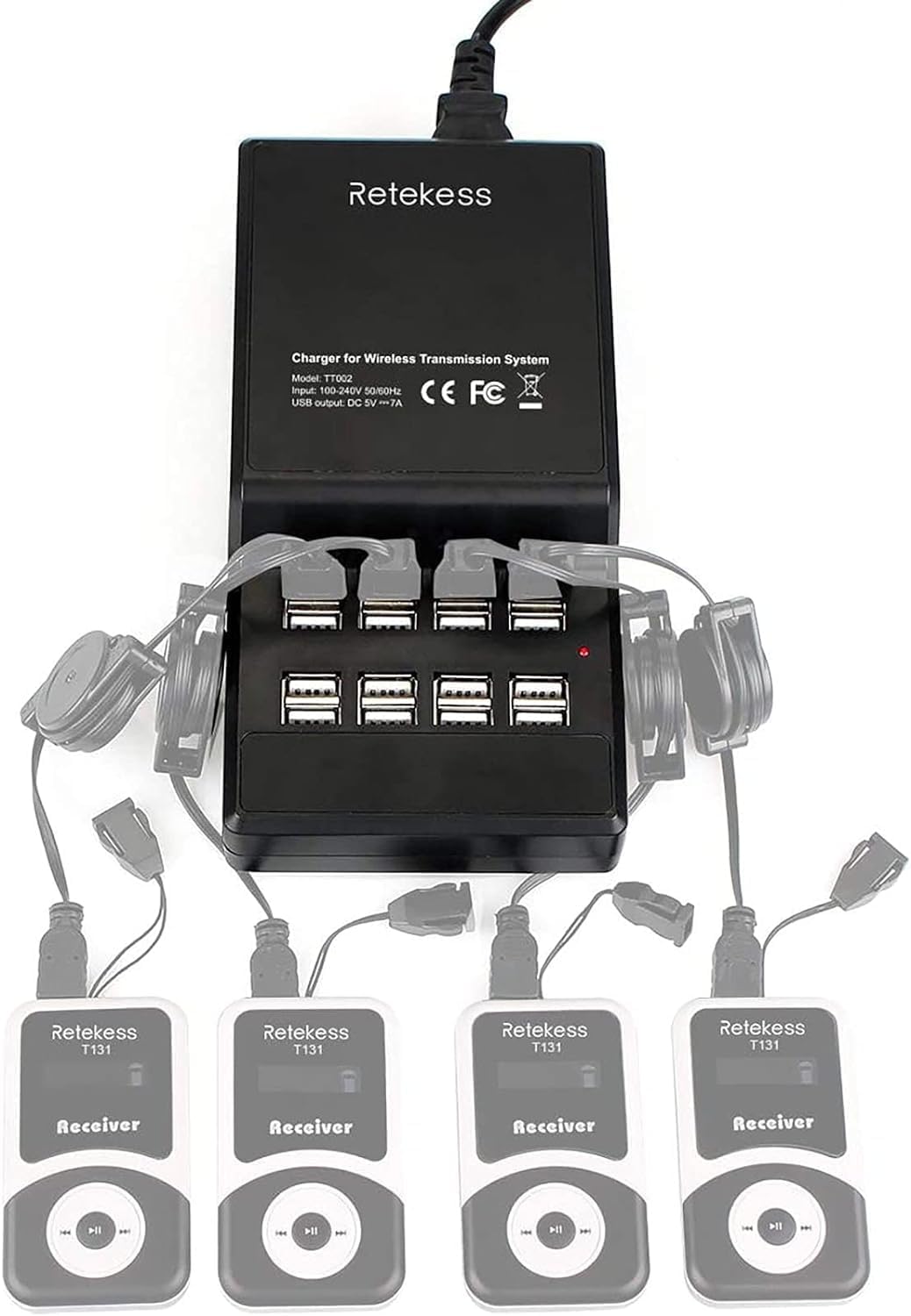 Retekess T130S (T130 2rd) Upgrade Tour Guide Audio System, Audio Whisper Tour Guide Headest Equipmen