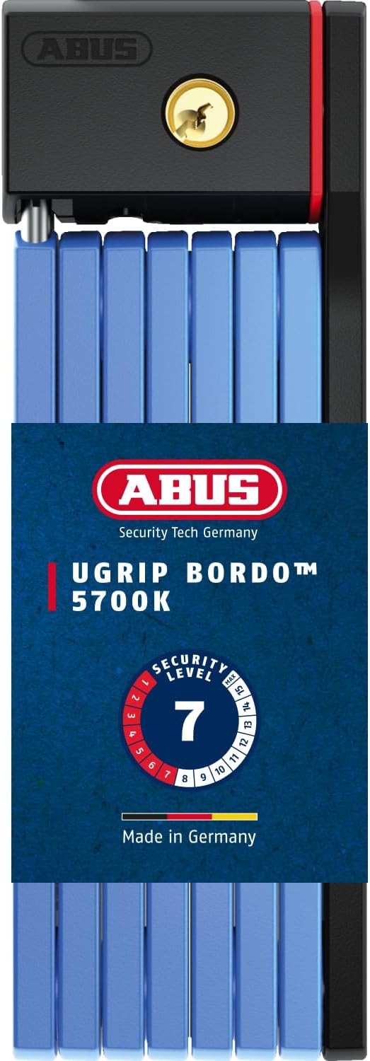 ABUS Faltschloss Bordo uGrip 5700K SH mit Halterung - Fahrradschloss mit 5 mm starken Stäben - ABUS-