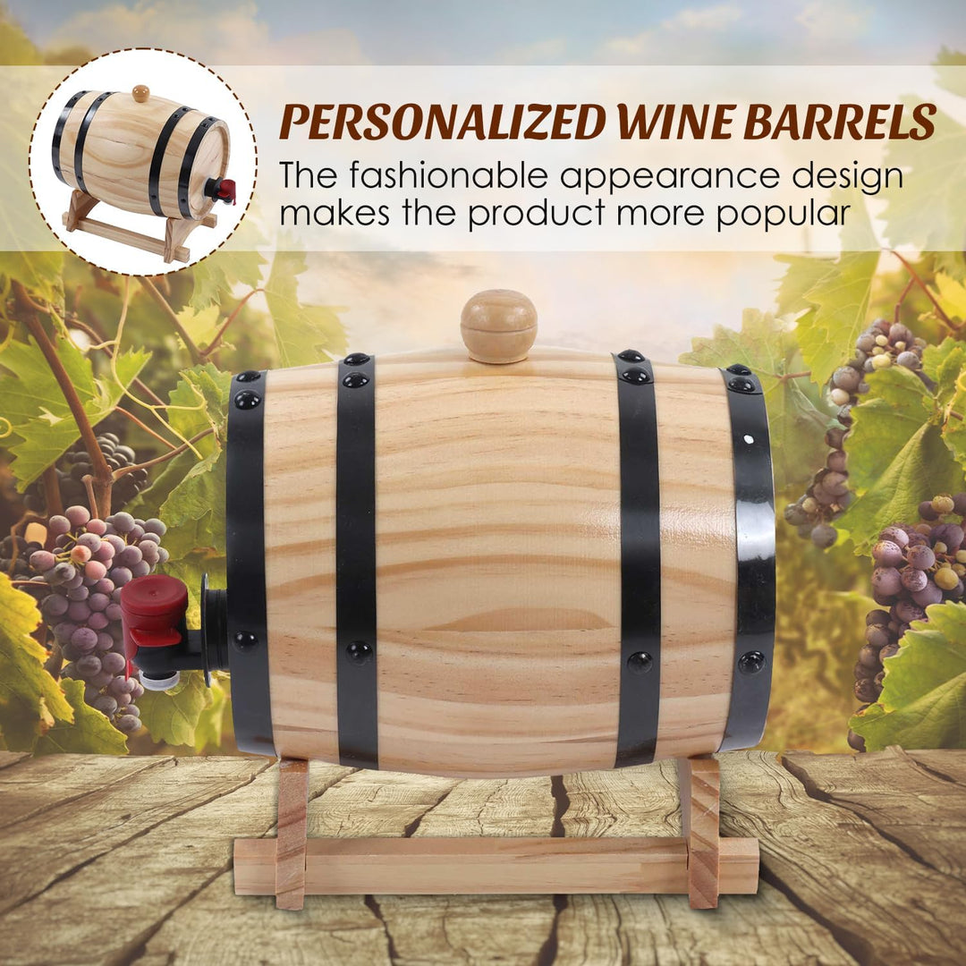 Tissting Weinfass, 1L Whiskyfass Aus Holz mit Bock und Zapfhahn, Vintage Holzfass Braufass Spirituos