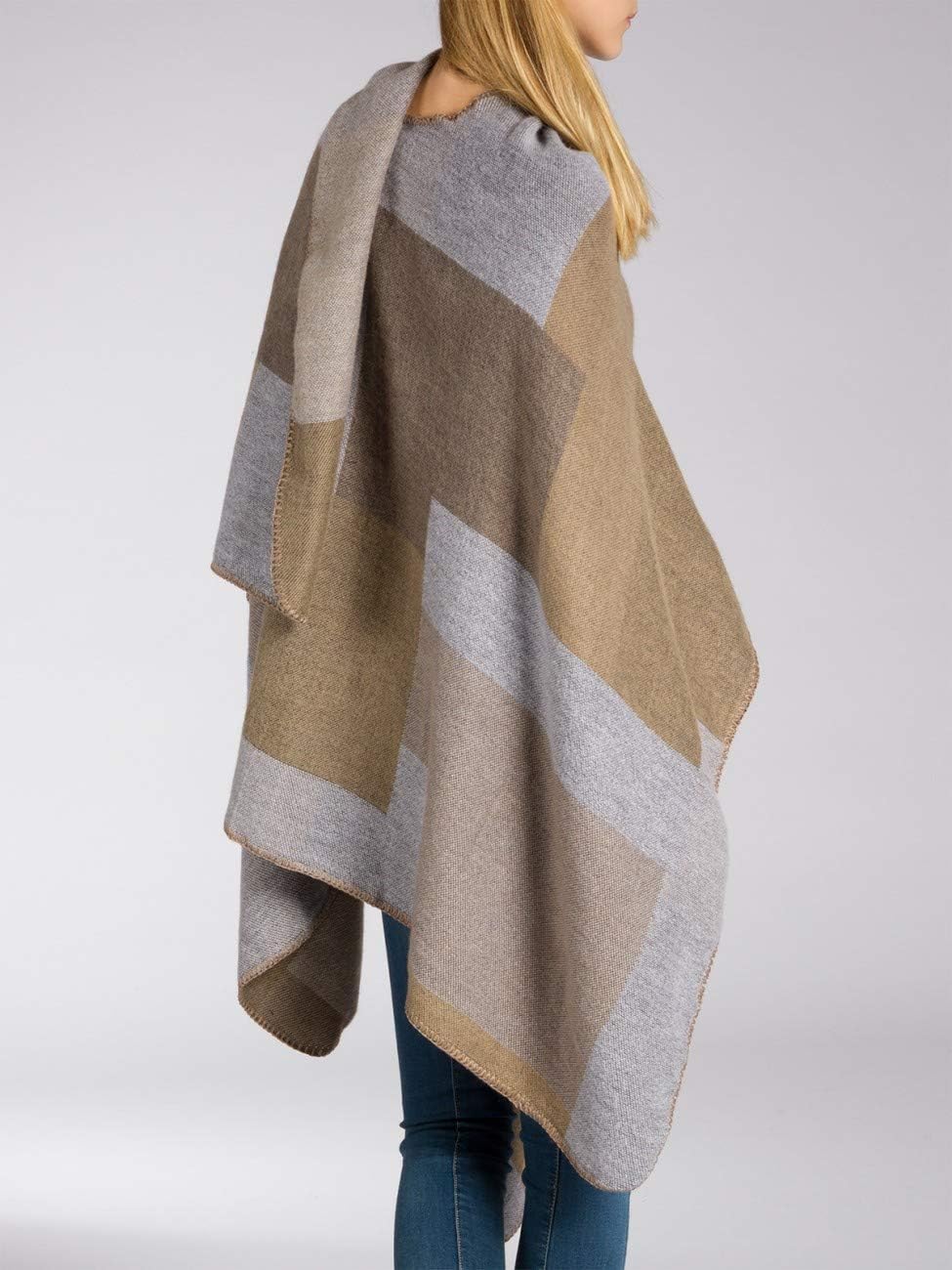 Caspar PON008 Damen Poncho Einheitsgrösse braun, Einheitsgrösse braun