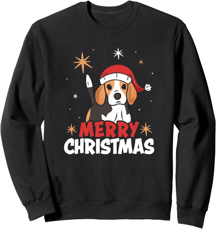 Süsser Santa Beagle Weihnachtsmann Hund Frohe Weihnachten Sweatshirt