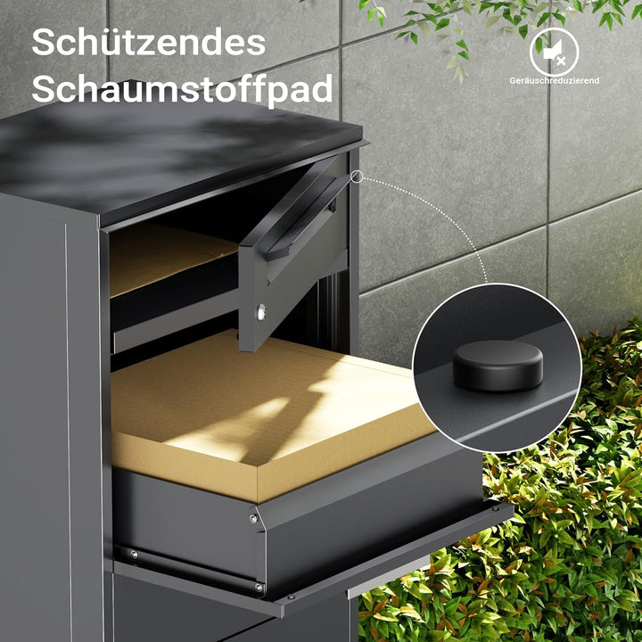 Paketkasten Anthrazit 500 x 370 x 1120 mm, Paketbox Zuhause, Private Paketannahme passend für Pakete