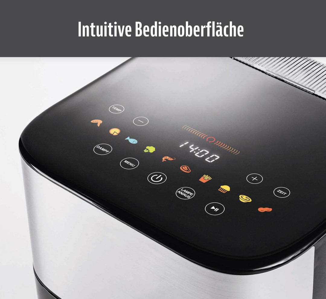 Heissluftfritteuse mit Dampffunktion, 6 l, 1800 W &amp; Keramikbeschichtung